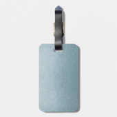 Étiquette À Bagage Cuir bleu pastel (Dos Vertical)