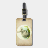 Étiquette À Bagage Cuir bronzage de Faux de lapin (Devant Vertical)