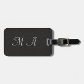 Étiquette À Bagage Cuir noir (Devant horizontal)