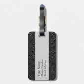 Étiquette À Bagage Cuir noir de Faux (Dos Vertical)