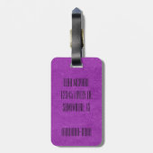 Étiquette À Bagage Cuir pourpre (Dos Vertical)