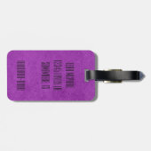 Étiquette À Bagage Cuir pourpre (Dos horizontal)