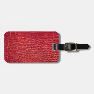 Étiquette À Bagage Cuir rouge d'alligator de Faux