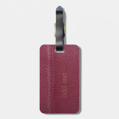 Étiquette À Bagage Cuir rouge élégant (Dos Vertical)