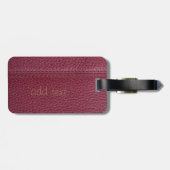 Étiquette À Bagage Cuir rouge élégant (Dos horizontal)