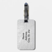Étiquette À Bagage Cuir synthétique blanc avec accent doré Paris (Dos Vertical)