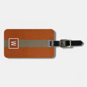 Étiquette À Bagage Cuir synthétique moderne Monogram Orange (Devant horizontal)