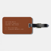 Étiquette À Bagage Cuir synthétique moderne Monogram Orange (Dos horizontal)