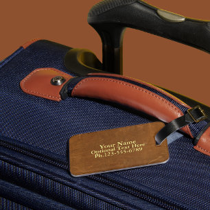 Étiquette À Bagage Cuir Tan Faux