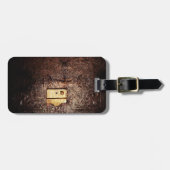 Étiquette À Bagage Cuir vintage (Devant horizontal)