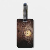 Étiquette À Bagage Cuir vintage (Dos Vertical)