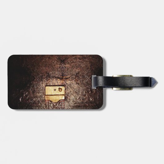 Étiquette À Bagage Cuir vintage (Dos horizontal)
