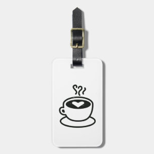 Étiquette À Bagage Cuisant la tasse à la vapeur de café avec la