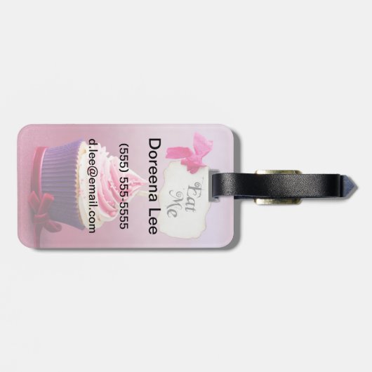 Étiquette À Bagage Cupcake - Mange-moi (Dos horizontal)