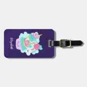 Étiquette À Bagage Cupcake mignonne et crème glacée joyeuse (Devant horizontal)