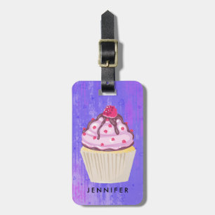 Étiquette À Bagage Cupcake sucré avec framboise sur le dessus Personn