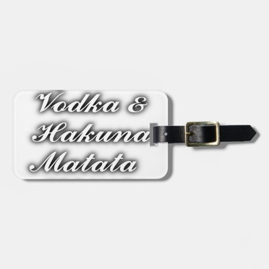 Étiquette À Bagage Cupcakes Vodka Hakuna Matata FUNNY (Devant horizontal)