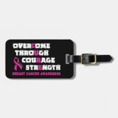 Étiquette À Bagage CURE...Cancer du sein (Devant horizontal)