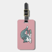 Étiquette À Bagage Curieux avec un livre et un chat - Lecture confort (Devant Vertical)