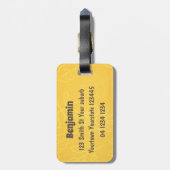 Étiquette À Bagage Curieux et drôle dessin animé de chouette brune (Dos Vertical)