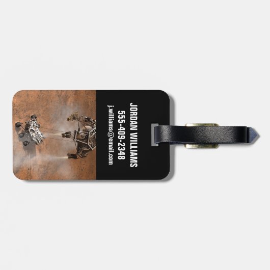 Étiquette À Bagage Curiosity Arrivant Sur La Surface Martienne. (Dos horizontal)