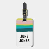 Étiquette À Bagage CUSTOM Bold Moderne Stripes simples Coloré (Devant Vertical)