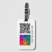 Étiquette À Bagage Custom Business Logo QR Code Name Text (Devant Vertical)