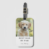 Étiquette À Bagage Custom Dog Photo Best Dad By Par Personalized (Devant Vertical)