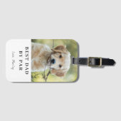 Étiquette À Bagage Custom Dog Photo Best Dad By Par Personalized (Devant Horizontal)