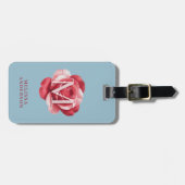 Étiquette À Bagage Custom Initial Rose iPhone Case | Modern Floral  (Devant horizontal)