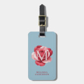Étiquette À Bagage Custom Initial Rose iPhone Case | Modern Floral  (Devant Vertical)
