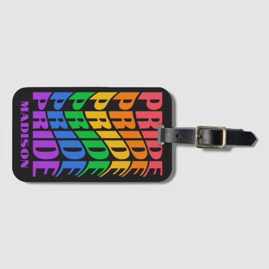 Étiquette À Bagage Custom Name Pride (Devant Horizontal)