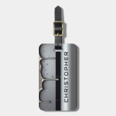 Étiquette À Bagage Custom Name With Dripping Liquid Metal (Devant Vertical)