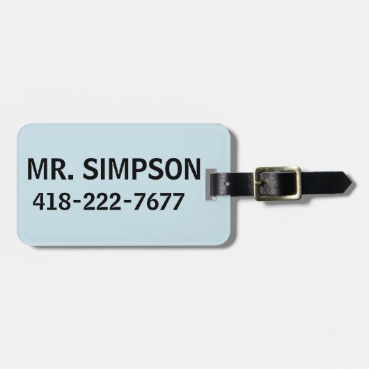 ÉTIQUETTE À BAGAGE CUSTOM PERSONALIZED LUGGAGE TAG (Devant horizontal)