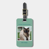 Étiquette À Bagage Custom Pet Photo & Name Double Sided (Devant Vertical)