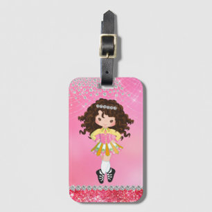 Étiquette À Bagage Custom Pink Glam Irish Dance Brunette