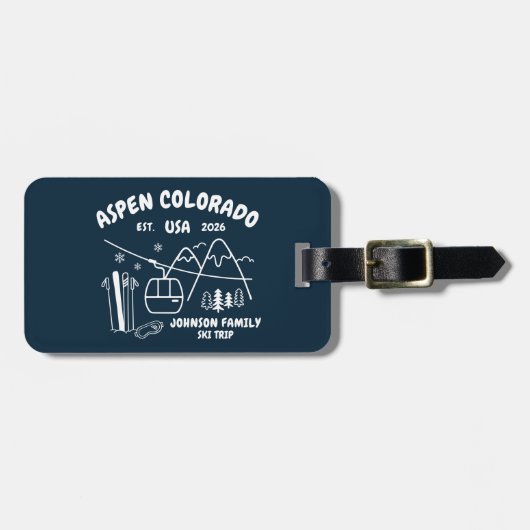 Étiquette À Bagage Custom Ski Trip Family Friends Group Matching (Devant horizontal)