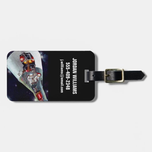 Étiquette À Bagage Cutaway Un Appareil Spacecraft Gemini À Deux Perso (Devant horizontal)