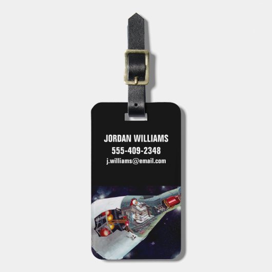 Étiquette À Bagage Cutaway Un Appareil Spacecraft Gemini À Deux Perso (Devant Vertical)