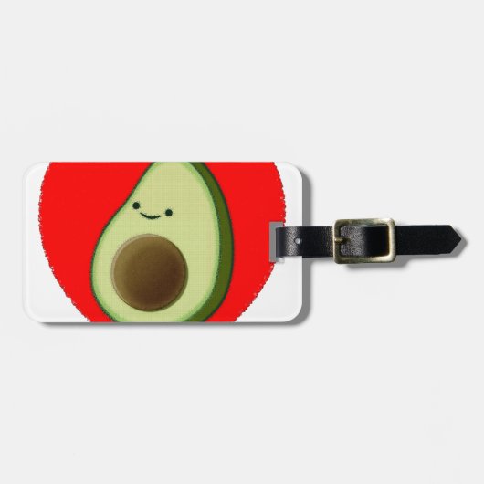 Étiquette À Bagage Cute Avocado Dans Le Coeur Rouge (Devant horizontal)