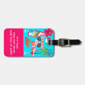 Étiquette À Bagage Cute Beach Bum Kitty Chat Lunettes de soleil Beach (Devant horizontal)