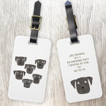 Étiquette À Bagage Cute Black Labrador Retriever Dog Art Personnalisé<br><div class="desc">Aquarelle adorable Black Labrador Retriever chien art. Changez les coordonnées sur le dos.</div>