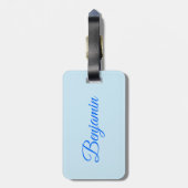 Étiquette À Bagage Cute Blue Baby Boy Fox Nom personnalisé (Dos Vertical)