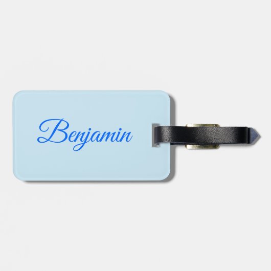 Étiquette À Bagage Cute Blue Baby Boy Fox Nom personnalisé (Dos horizontal)