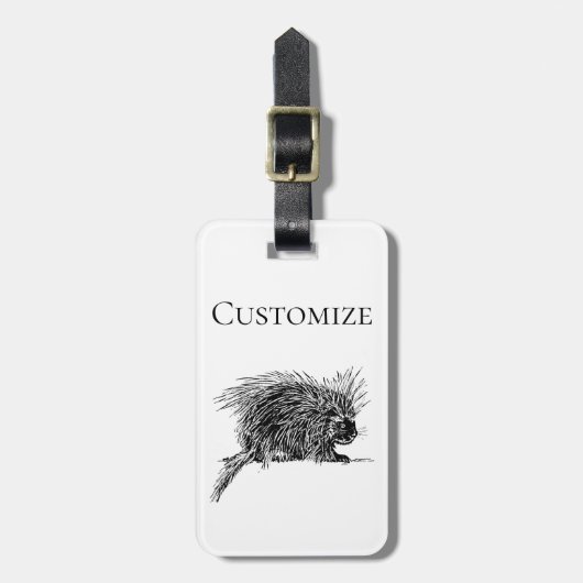 Étiquette À Bagage Cute Bristly Hedgehog Thunder_Cove (Devant Vertical)