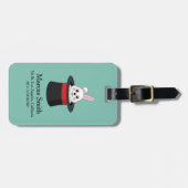 Étiquette À Bagage Cute Bunny dans Wizard Casquette Personnaliser (Devant horizontal)