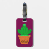 Étiquette À Bagage Cute Cactus Luggage Tag (Dos Vertical)
