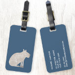 Étiquette À Bagage Cute Capybara<br><div class="desc">Un capybara amusant sur un arrière - plan vert turquoise pour les amoureux des animaux et de la faune,  pour se démarquer de la foule. Art original de Nic Squirrell. Modifiez les détails à l'envers pour personnaliser.</div>