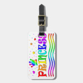 Étiquette À Bagage Cute caricature Clip Art Rainbow Princesse Tiara (Devant Vertical)