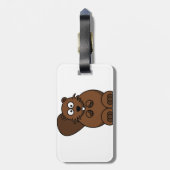 Étiquette À Bagage Cute Cartoon Beaver Funny Bois Animal (Dos Vertical)